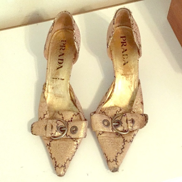 Prada Shoes - Prada Brocade Heels